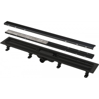 Водовідвідний жолоб з порогами для двосторонньоїї решітки, чорний-мат APZ19BLACK-750