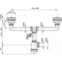 Сифон для подвійної мийки AlcaPlast A453P