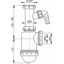 Сифон для мийки AlcaPlast A443P-DN50/40