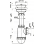 Сифон для мийки AlcaPlast A446 Ø50/40