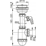 Сифон для мийки AlcaPlast A446P Ø50/40