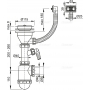 Сифон для мойки AlcaPlast A447P Ø50/40