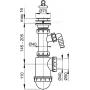 Сифон для мойки AlcaPlast A441P Ø50/40