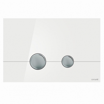 Кнопка смыва Cersanit Stero (K97-368) белое стекло