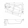 Ванна Cersanit Sicilia new 170x100 левая (с ножками), S301-097