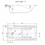 Ванна Cersanit Zen 170x85 (с ножками), S301-128