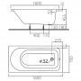 Ванна Colombo Акцент 160х70 (без ножек), SWP126000N