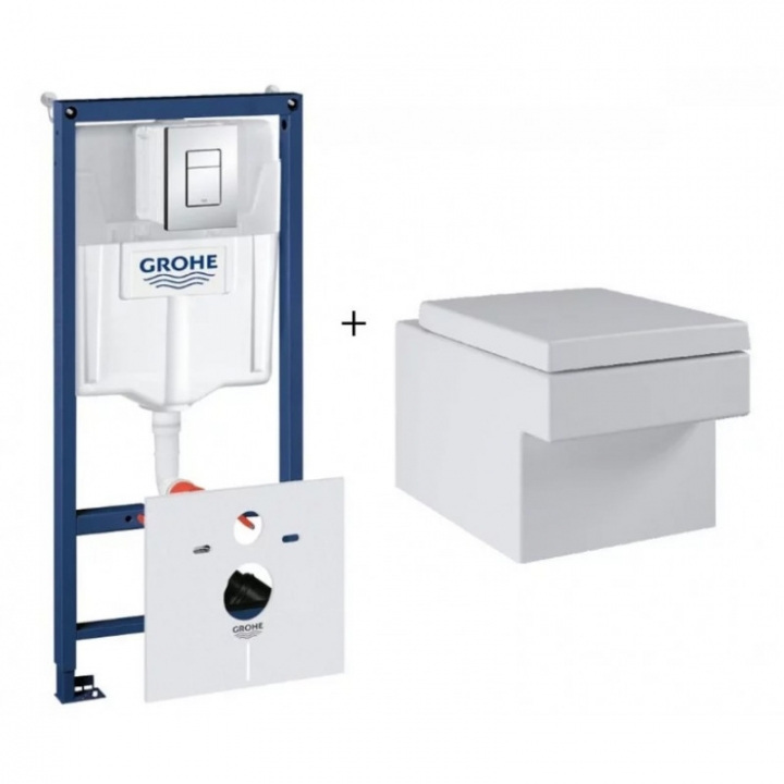 Комплект инсталляция+унитаз Grohe Rapid SL+Cube Ceramic (38772001+37131000+39244000+39488000)