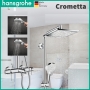 Душевая система Hansgrohe Crometta E 240 1jet Showerpipe с термостатом 27298000+Трап для душа AlcaPlast APZ10- 650