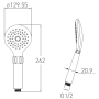 Душ ручной Volle 130 мм, 2 режима