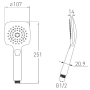 Душ ручной Volle 107х107мм , 2 режима
