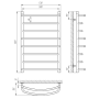 Полотенцесушитель Laris Евромикс П8 500х800 мм б/в 1" мц 700 (71207369)