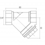 Фильтр косой Rastelli №412R компакт 3/4