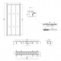 Набор Qtap дверь в нишу Unifold CRM208.C4 78-81x185 см, стекло Clear 4 мм, покрытие CalcLess + трап линейный Dry FB304-600 с сухим затвором и нержавеющей решеткой 600х73 мм