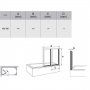 Шторка для ванны Ravak VS2 105 белая+транспарент