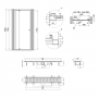 Набор Qtap дверь в нишу Pisces WHI208-9.CP5 79-92х185 см, стекло Pattern 5 мм + трап линейный Qtap Dry FB304-600 с сухим затвором и нержавеющей решеткой 600х73 мм