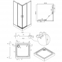 Набор Q-tap душевая кабина Taurus WHI1099SC6 Clear + поддон Unisquare 309915