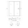 Душевая дверь в нишу Qtap Taurus CRM2014-15.C6 140-150x185 см, стекло Clear 6 мм, покрытие CalcLess