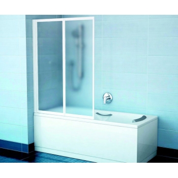 Шторка для ванны Ravak VS2 105 белая+транспарент