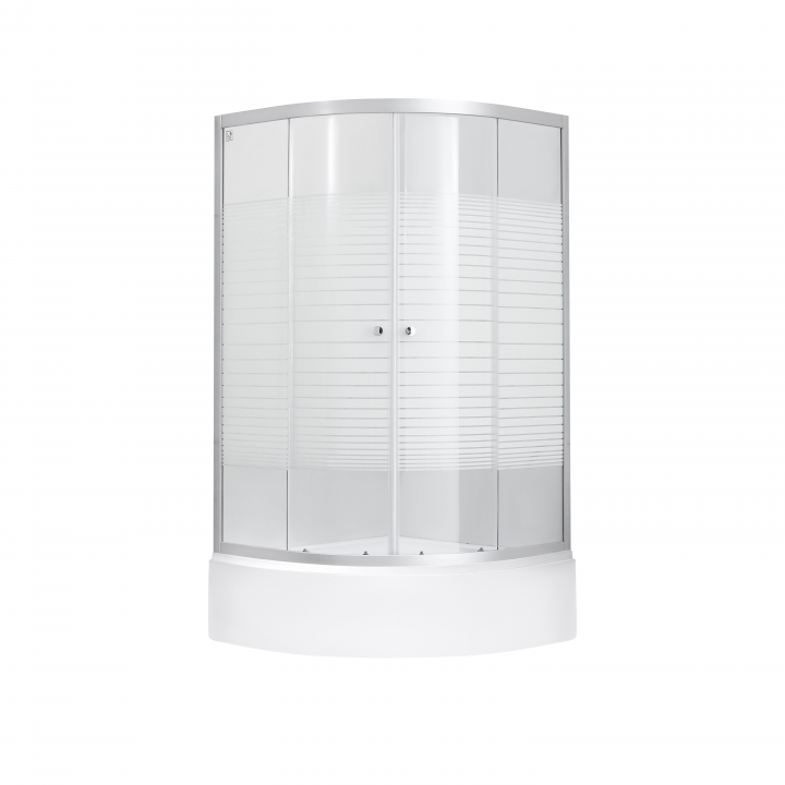 Набор Lidz душевая кабина Wieza SC90x90.SAT.MID.L, стекло Linie 4 мм + поддон с панелью Kupala