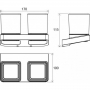Держатель с двумя стаканами (стекло) TD 220.00