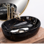 Умывальник (раковина) REA AMELIA BLACK MARBLE SHINY накладной черный