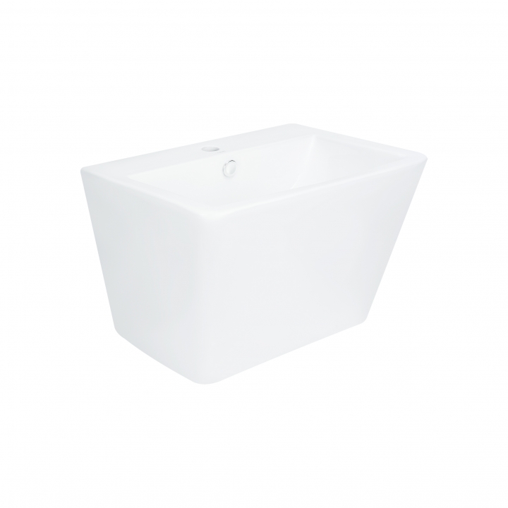 Раковина подвесная моноблок Qtap Tern 565х445х385 White с донным клапаном QT1711003GW