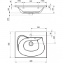 Умывальник Ravak ROSA II 600 с переливом прямоугольный