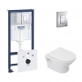 Набор инсталляция 5 в 1 Grohe Rapid SL 38827000 + унитаз с сиденьем Qtap Lark QT0331159W