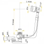 Сифон для ванны Alca Plast A561KM, с напуском воды через перелив