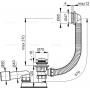 Сифон для ванны Alca Plast A505KM click/clack, металл–пластик