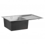 Набор 3 в 1 Qtap кухонная мойка DK7850L 3.0/1.2 мм Satin + сушилка + дозатор для моющего средства