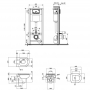 Набор Qtap инсталляция Nest QTNESTM425M08SAT + унитаз с сиденьем Lark QT0331159W