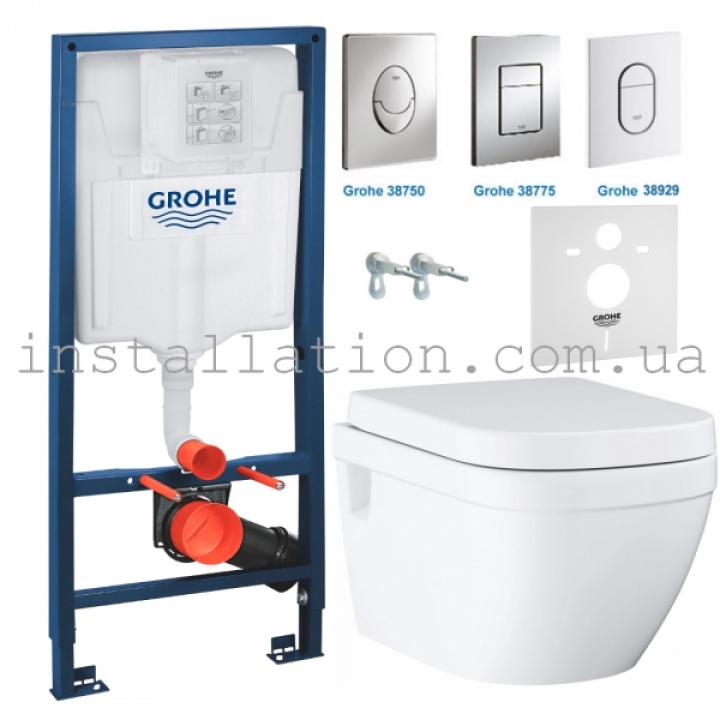 Унитаз+Инсталляция: Grohe Rapid SL + Grohe Euro Ceramic (39538CB0)