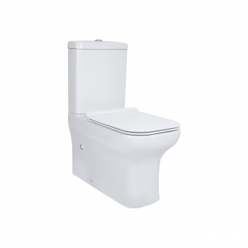 Унитаз-компакт Qtap Cardinal безободковый с сиденьем Soft-close QT0422C666PW