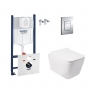 Набор инсталляция 4 в 1 Grohe Rapid SL 3884000G + унитаз с сиденьем Qtap Crow QT05335170W