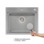 Набор 3 в 1 Qtap кухонная мойка DH6050 3.0/1.2 мм Satin + сушилка + дозатор для моющего средства
