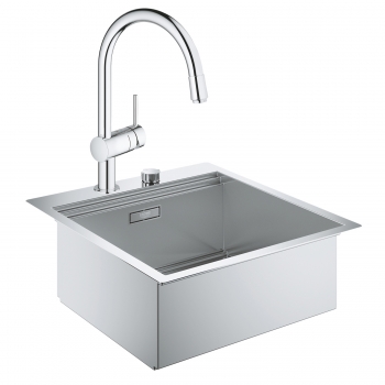 Набор Grohe мойка кухонная K800 31583SD0 + смеситель Minta 32918000