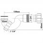 Сифон для биде без слива McAlpine HC24-32