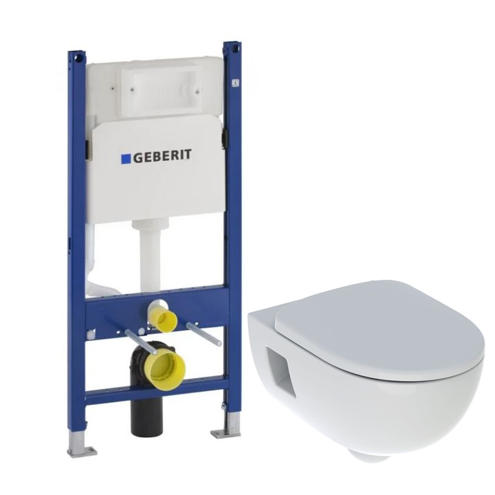 Инсталляция Geberit 458.126.00.1 + унитаз Geberit Smyle rimfree (500.215.01.1+500.232.01.1)