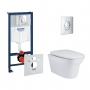 Набор инсталляция 4 в 1 Grohe Rapid SL 38721001 + унитаз с сиденьем Qtap Gemini QT25332614EW