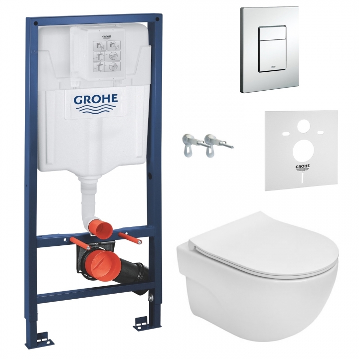 Инсталляция + унитаз: Grohe Rapid SL 3in1 38772001+Roca Meridian Rimless (A34H242000)