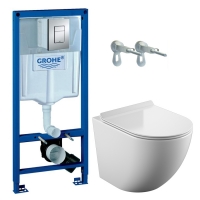 Инсталляция Grohe Rapid SL 3 в 1 (38772001) + унитаз Koller Pool Round Smart Tornado 3.0 (RN-0490-RQ3) с крышкой Soft-Close