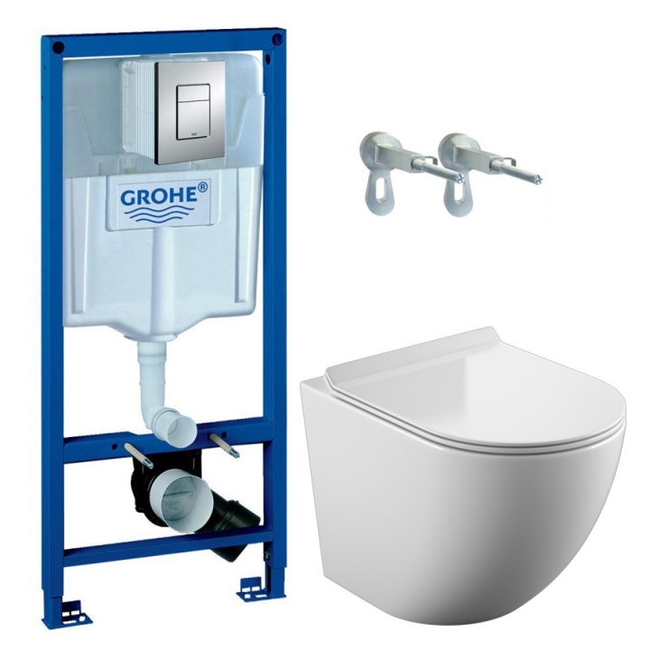 Инсталляция Grohe Rapid SL 3 в 1 (38772001) + унитаз Koller Pool Round Smart Tornado 3.0 (RN-0490-RQ3) с крышкой Soft-Close