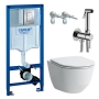 Инсталляция Grohe Rapid SL 3в1 38772001+ унитазом Laufen Pro Rimless (H8669570000001)+Гигиенический душ Paffoni Tweet Round Mix (ZDUP110CR)