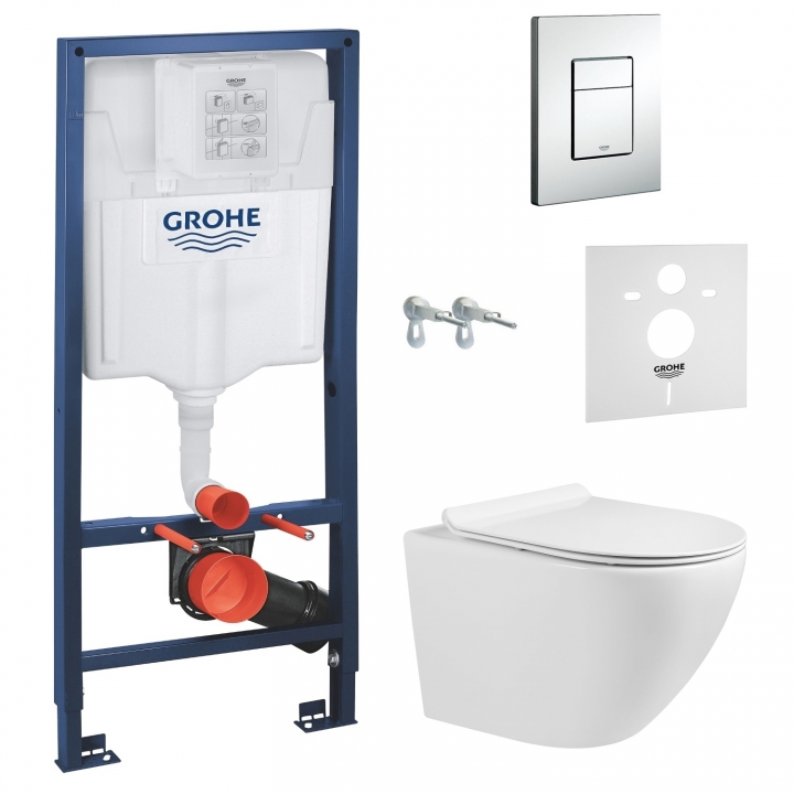 Инсталляция с унитазом Grohe Rapid SL 38772001 + 37131000 + Volle Amadeus M Rimless 13-06-055M