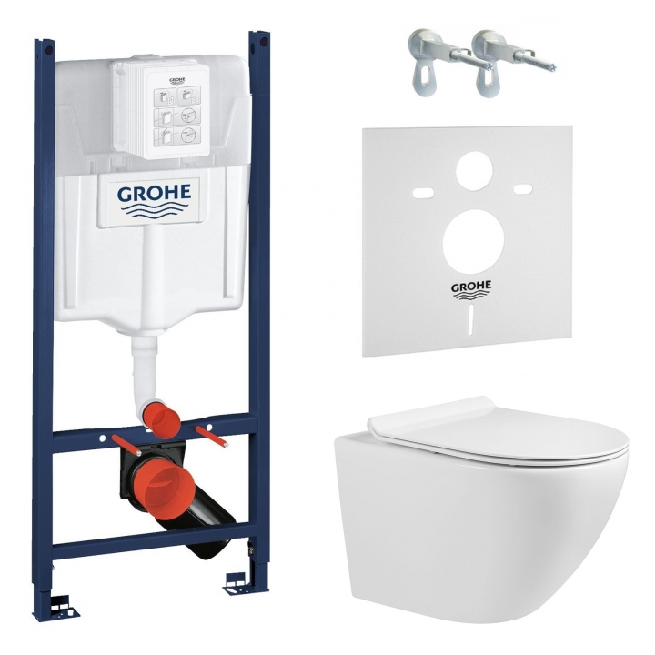 Инсталляция 3 в 1 Grohe Rapid SL 3884000G + унитаз Volle Amadeus Rimless (13-06-055M)