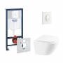 Набор инсталляция 4 в 1 Grohe Rapid SL 38722001 + унитаз с сиденьем Qtap Robin QT1333046ERW