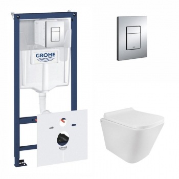 Набор инсталляция 5 в 1 Grohe Rapid SL 38827000 + унитаз с сиденьем Qtap Tern QT1733052ERW