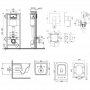 Комплект Qtap инсталляция Nest QTNESTM425M06CRM + унитаз с сиденьем Crow QT05335170W + смеситель скрытого монтажа для биде Form QTFORM001ABSQ